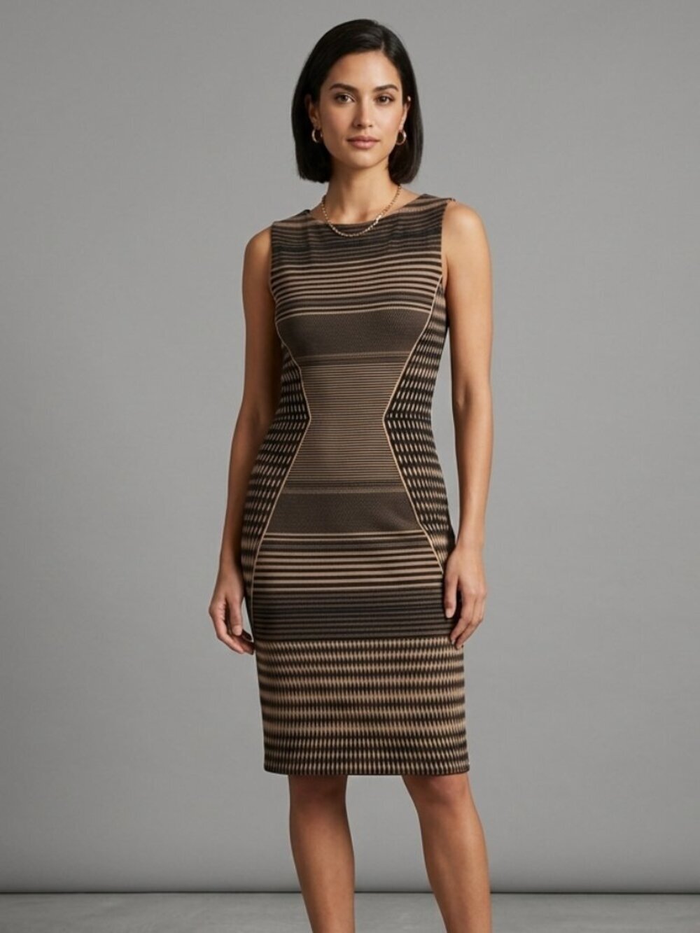 Le Chateau Vintage Brown And Black Dress